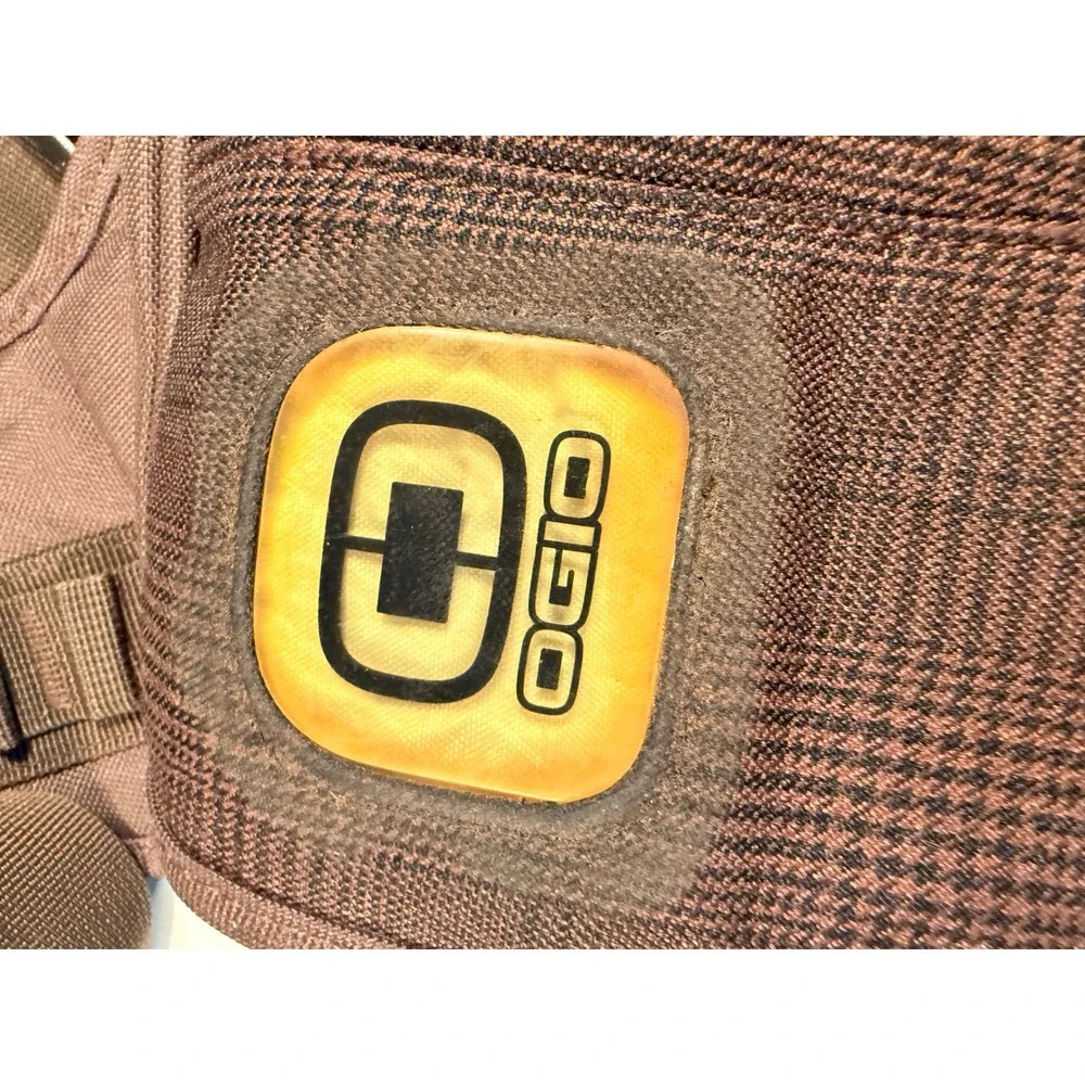 OGIO Hip Hop Messenger Bag Brown Plaid Tech Laptop Shoulder Bag Organizer